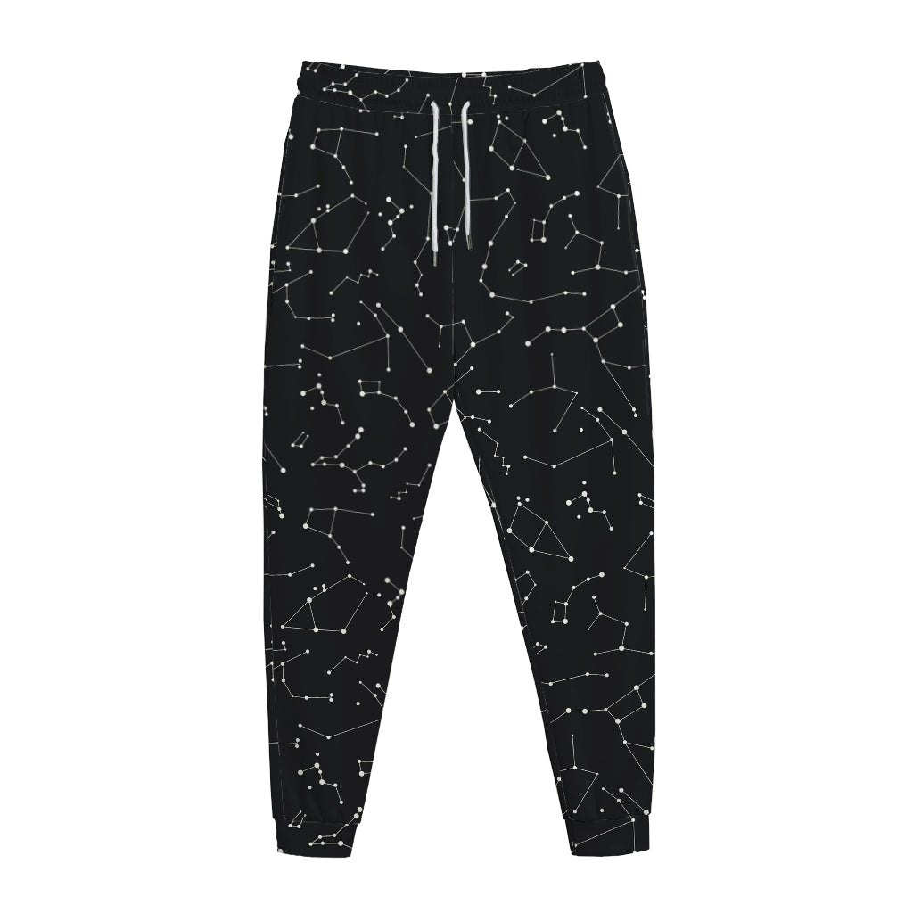 Black And White Constellation Print Jogger Pants