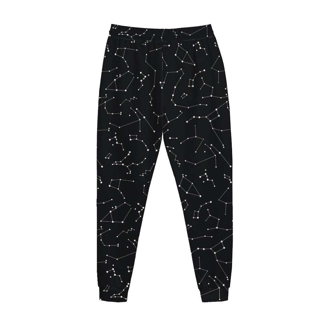 Black And White Constellation Print Jogger Pants