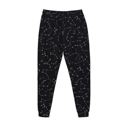 Black And White Constellation Print Jogger Pants