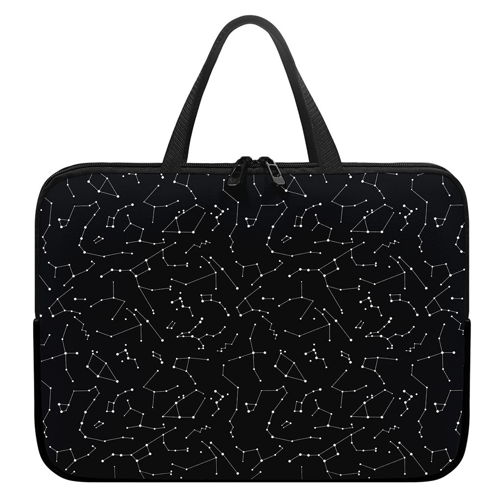 Black And White Constellation Print Laptop Sleeve With Handle