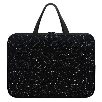 Black And White Constellation Print Laptop Sleeve With Handle
