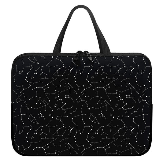 Black And White Constellation Print Laptop Sleeve With Handle