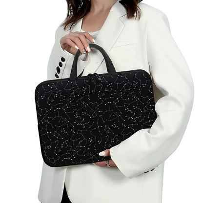 Black And White Constellation Print Laptop Sleeve With Handle