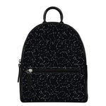 Black And White Constellation Print Leather Backpack