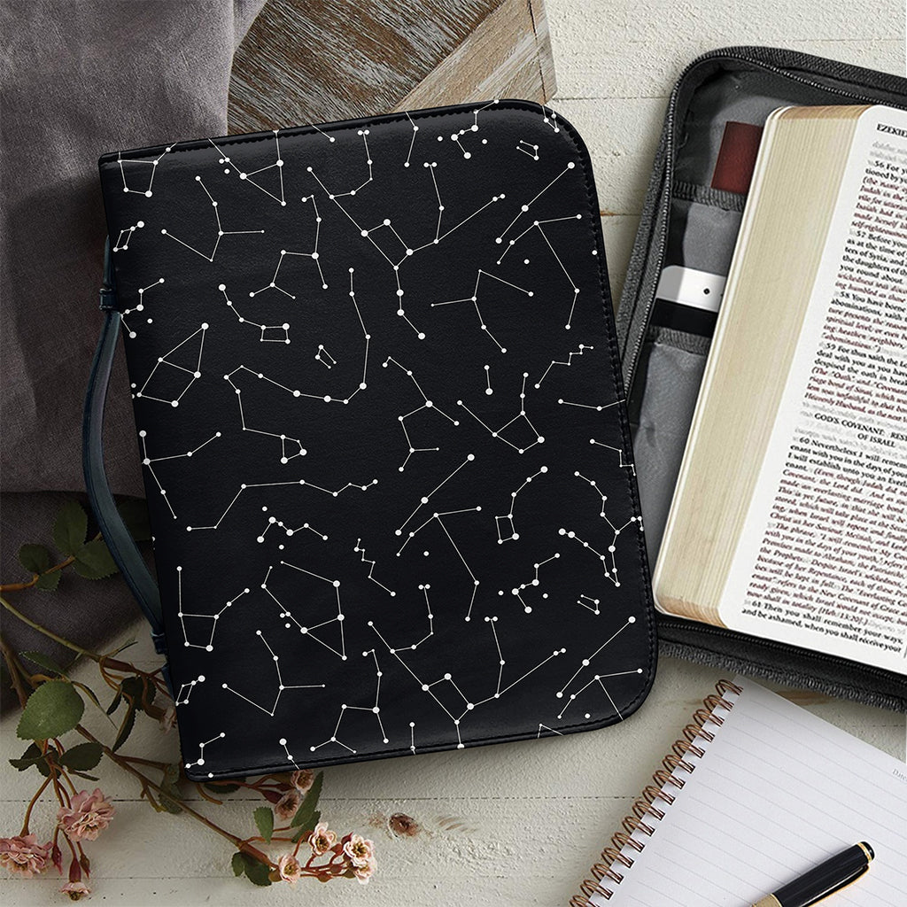 Black And White Constellation Print Leather Bible Cover