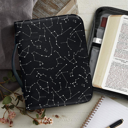 Black And White Constellation Print Leather Bible Cover