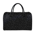 Black And White Constellation Print Leather Duffel Bag