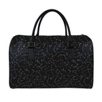 Black And White Constellation Print Leather Duffle Bag