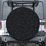 Black And White Constellation Print Leather Spare Tire Cover