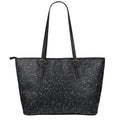 Black And White Constellation Print Leather Tote Bag With Zipper