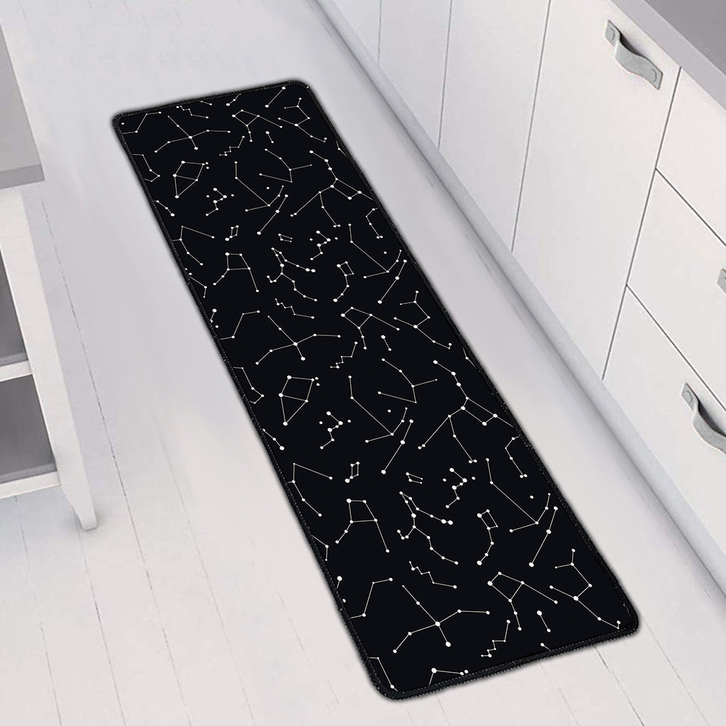 Black And White Constellation Print Long Kitchen Mat