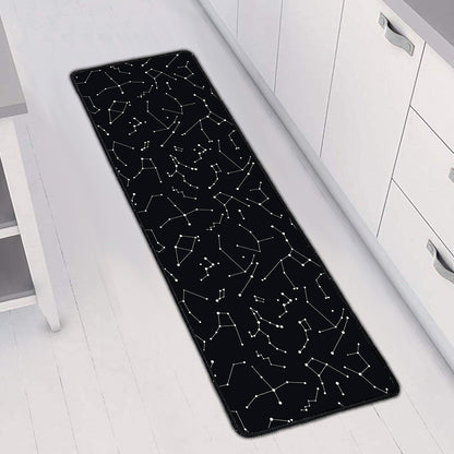 Black And White Constellation Print Long Kitchen Mat