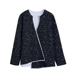 Black And White Constellation Print Long Sleeve Short Coat