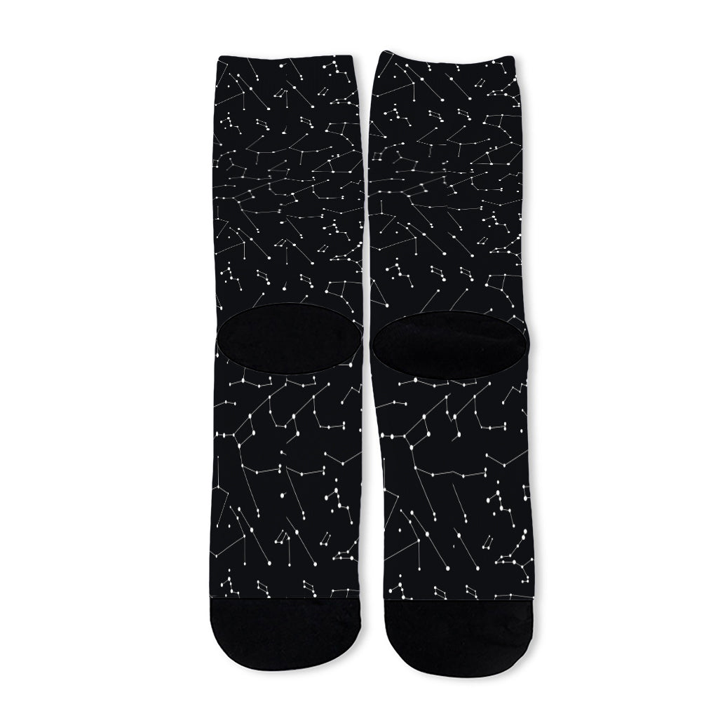 Black And White Constellation Print Long Socks