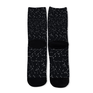 Black And White Constellation Print Long Socks