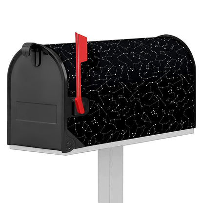 Black And White Constellation Print Mailbox Cover