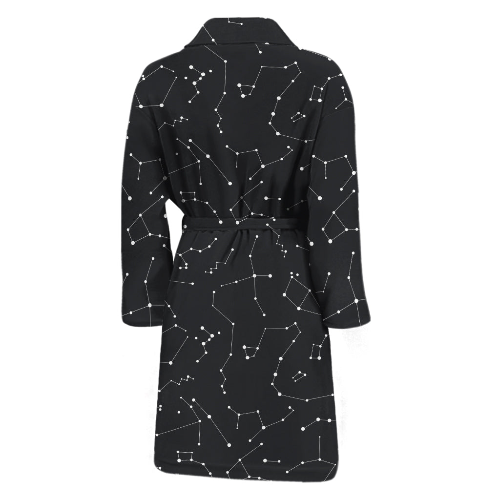 Black And White Constellation Print Men's Bathrobe