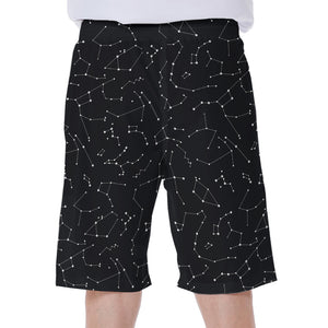 Black And White Constellation Print Men's Beach Shorts