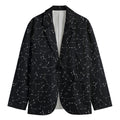 Black And White Constellation Print Men's Cotton Blazer