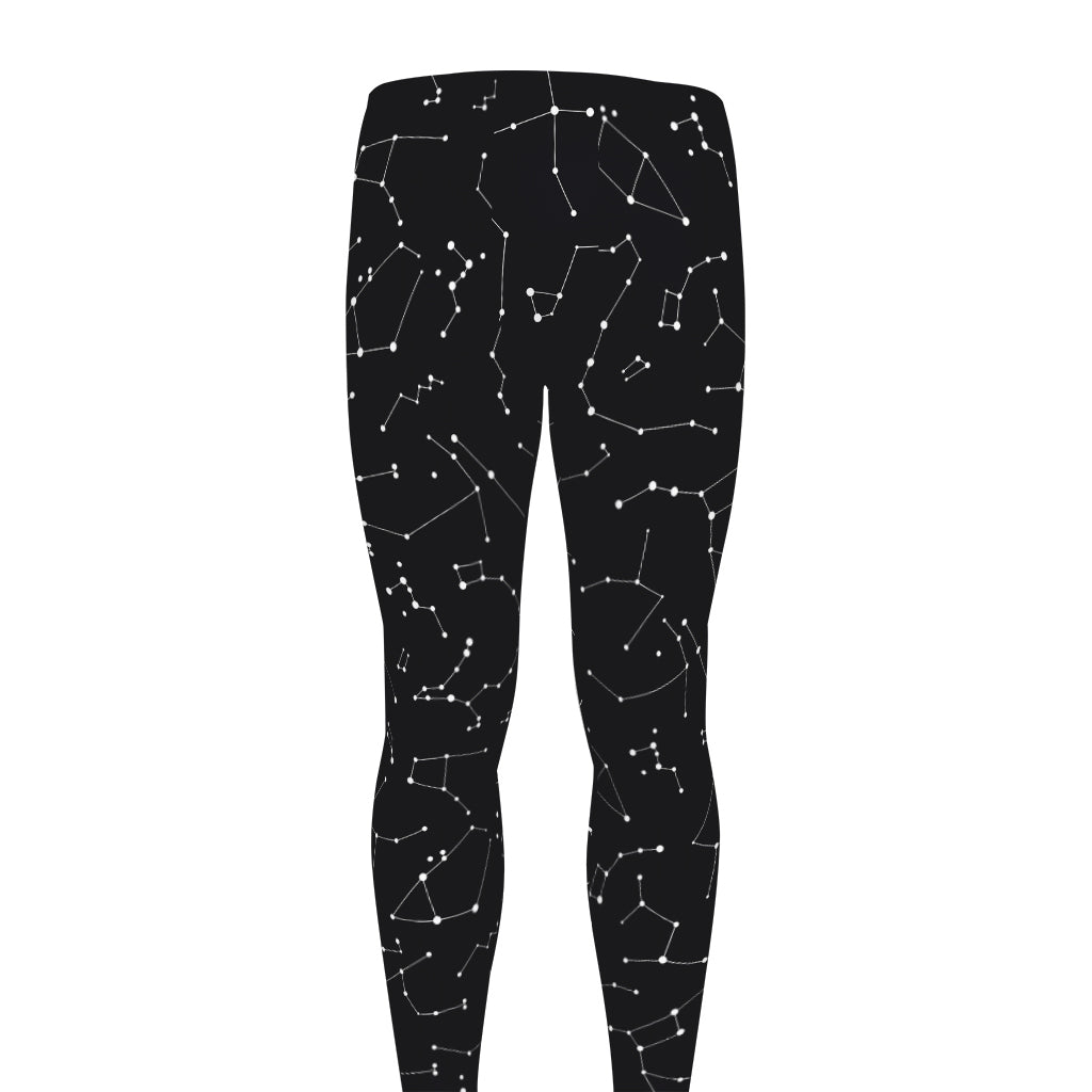 Black And White Constellation Print Men's leggings