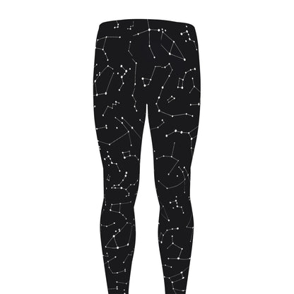 Black And White Constellation Print Men's leggings