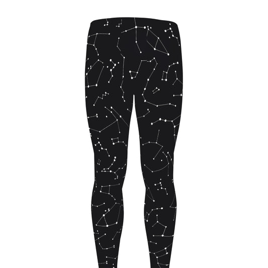 Black And White Constellation Print Men's leggings
