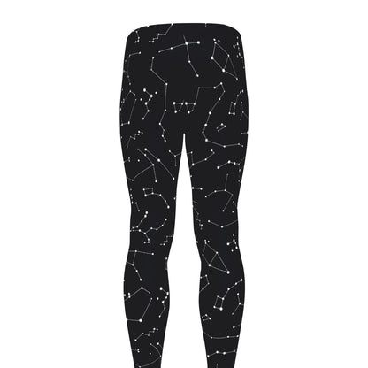 Black And White Constellation Print Men's leggings