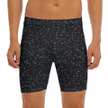 Black And White Constellation Print Men's Long Boxer Briefs