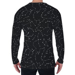 Black And White Constellation Print Men's Long Sleeve T-Shirt