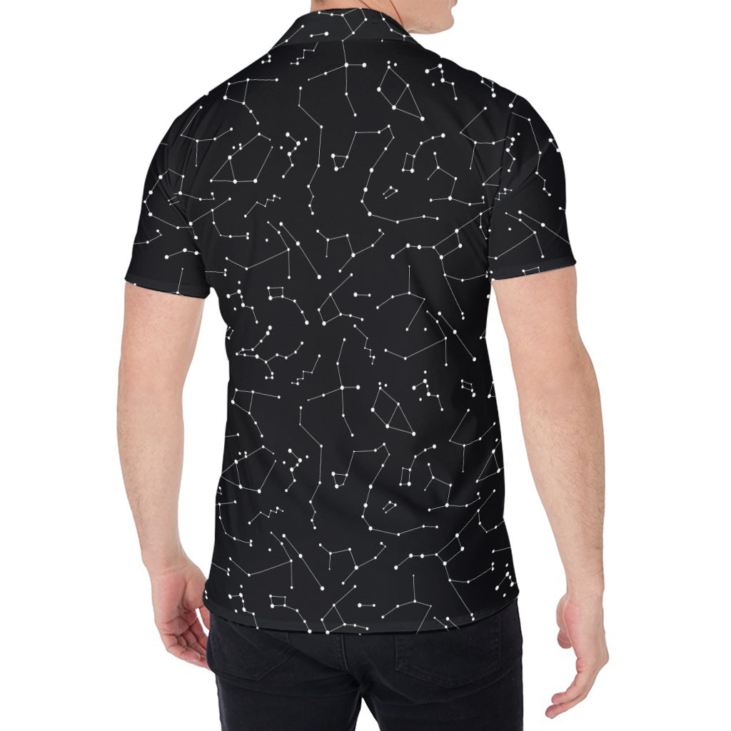 Black And White Constellation Print Men's Shirt