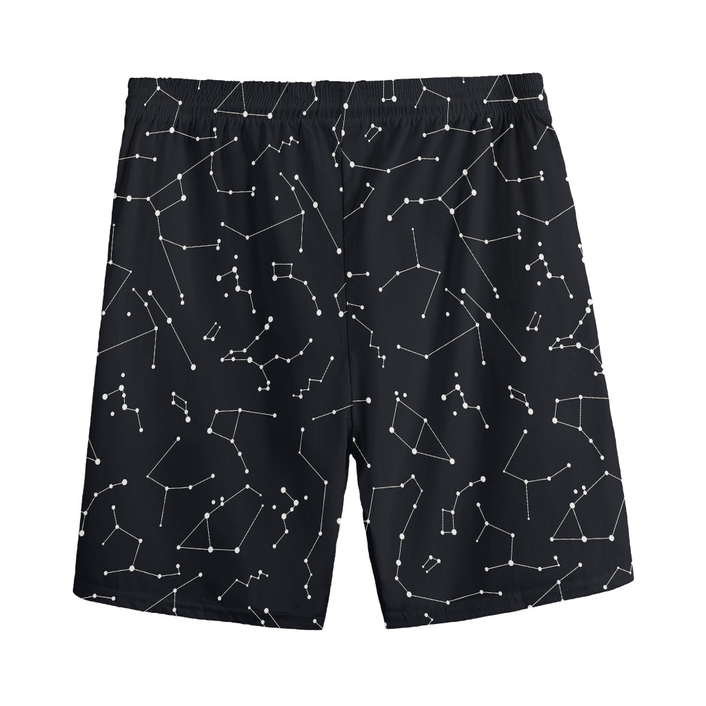 Black And White Constellation Print Men's Sports Shorts