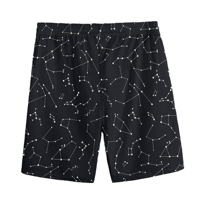 Black And White Constellation Print Men's Sports Shorts