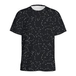 Black And White Constellation Print Men's Sports T-Shirt