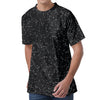 Black And White Constellation Print Men's Velvet T-Shirt