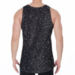 Black And White Constellation Print Men's Velvet Tank Top