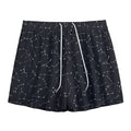 Black And White Constellation Print Mesh Shorts