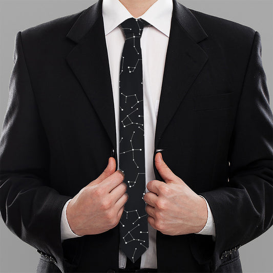 Black And White Constellation Print Necktie