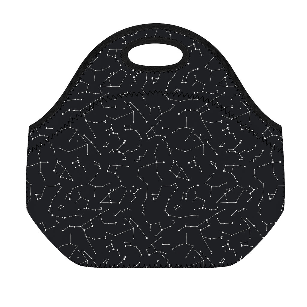 Black And White Constellation Print Neoprene Lunch Bag