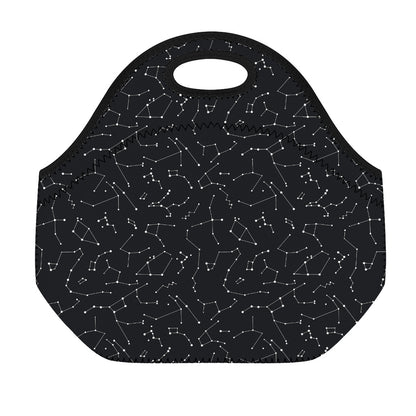 Black And White Constellation Print Neoprene Lunch Bag