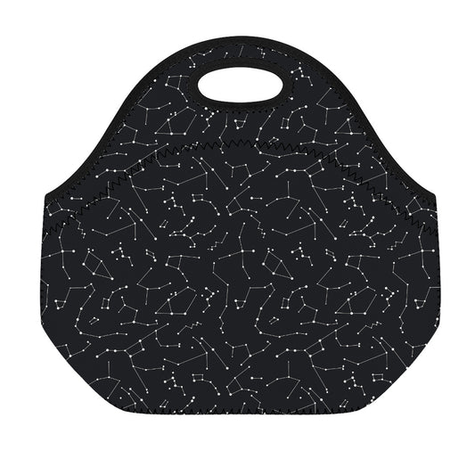 Black And White Constellation Print Neoprene Lunch Bag