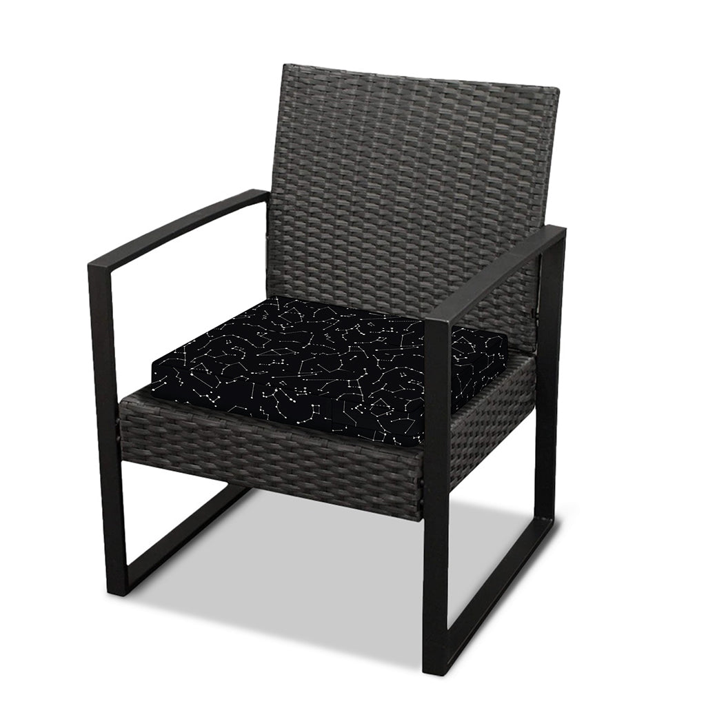 Black And White Constellation Print Outdoor Seat Cushion Cover