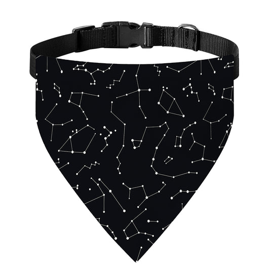 Black And White Constellation Print Over The Collar Dog Bandana