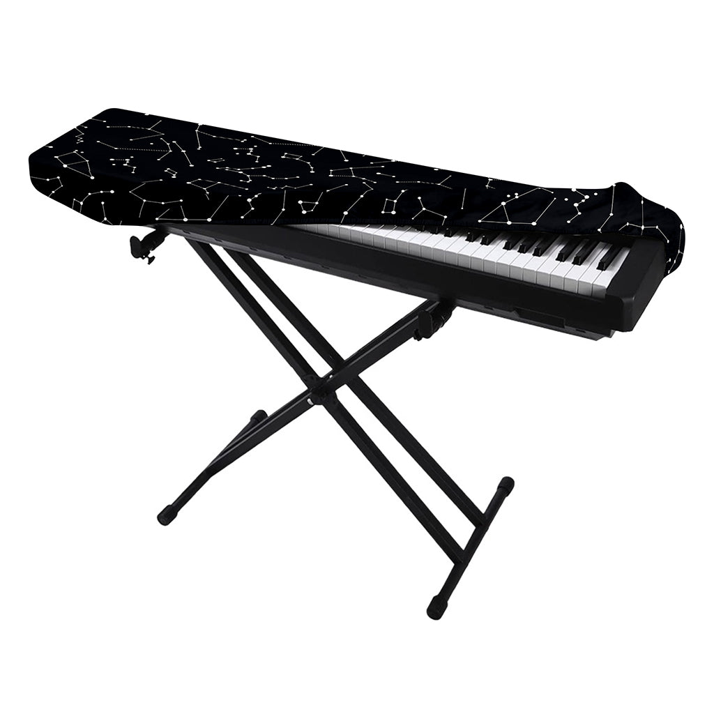 Black And White Constellation Print Piano Keyboard Cover