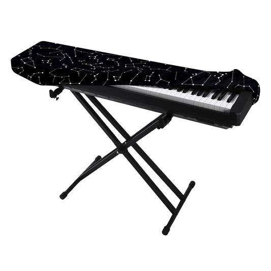 Black And White Constellation Print Piano Keyboard Cover