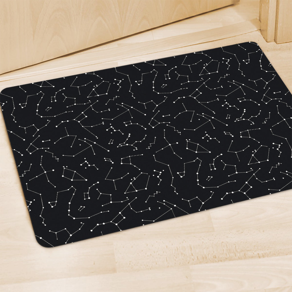 Black And White Constellation Print Polyester Doormat