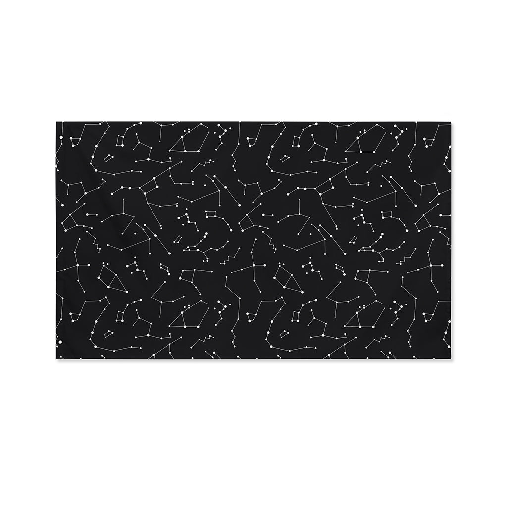 Black And White Constellation Print Polyester Flag