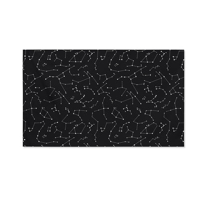 Black And White Constellation Print Polyester Flag