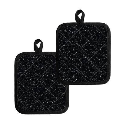Black And White Constellation Print Pot Holders