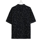 Black And White Constellation Print Rayon Hawaiian Shirt
