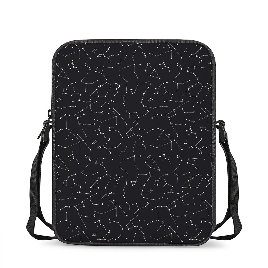 Black And White Constellation Print Rectangular Crossbody Bag